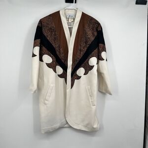 VTG Joyce 10 Open Cardigan Blazer Sweater Wool Western Boho Hippie Festival RARE
